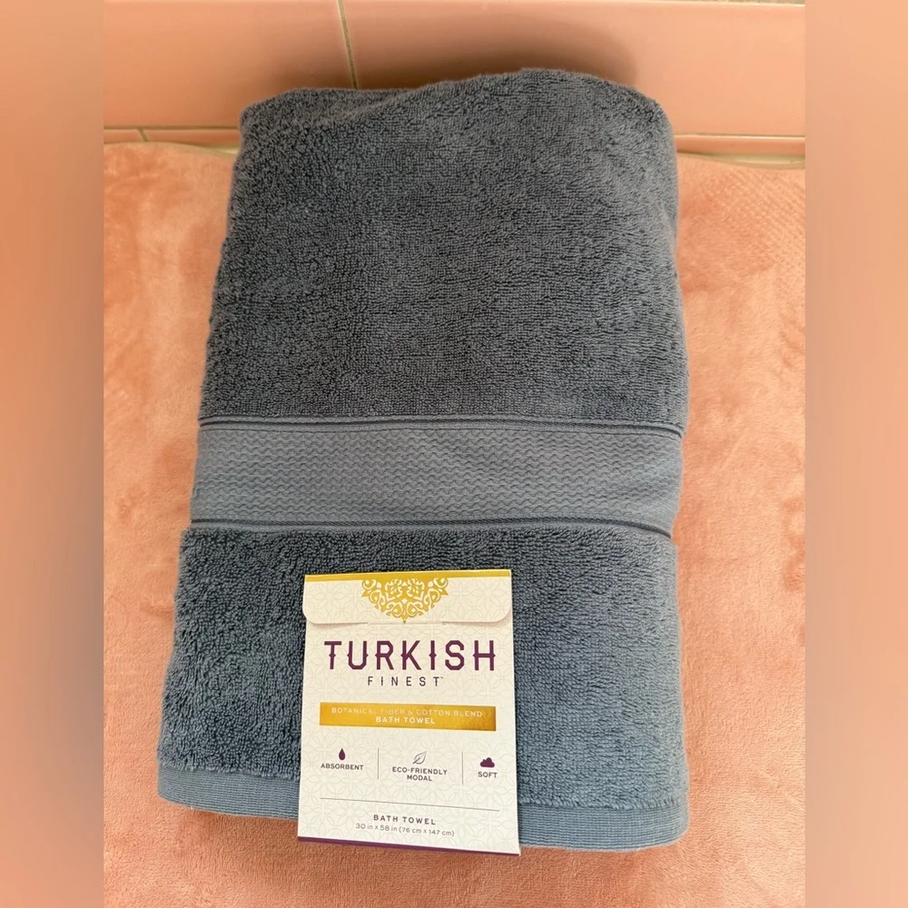 🦋The Turkish Towel Company Bath Towel Lake Blue Soft Absorbent BRAND NEW - Picture 1 of 4